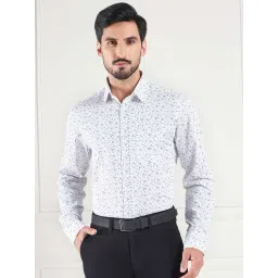 Louis Stitch White And Grey Cotton Regular Fit Printed Shirt-picture-23