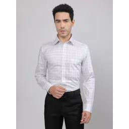 Louis Stitch White Cotton Regular Fit Checks Shirt-picture-19