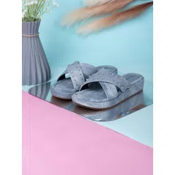 LOUIS STITCH Women Embellished Open Toe Slip-On Flats-picture-41