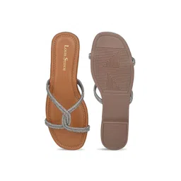 LOUIS STITCH Women Open Toe Cross Strap Lightweight Flats image 2