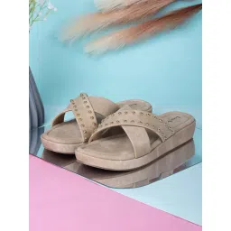 Louis Stitch Women's Beige Cross Strap Sandals-picture-26