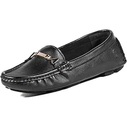 louis stitch Women’s Black Premium Slip-On Loafers with Buckle | Elegant Solid Slip-On Comfort Shoes for Casual and Formal Wear | Slip-On Loafer Shoes for Women | LSLD-BLR-HS04-JB-picture-27