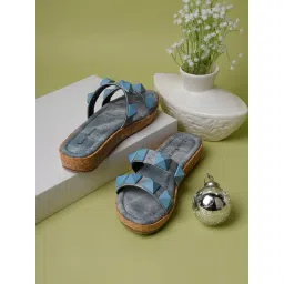 Louis Stitch Women's Blue Casual Wedges-picture-16