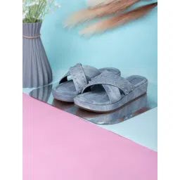 Louis Stitch Women's Blue Cross Strap Sandals-picture-12