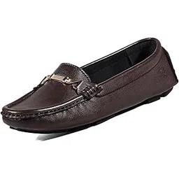 louis stitch Women’s Brown Premium Slip-On Loafers with Buckle | Elegant Solid Slip-On Comfort Shoes for Casual and Formal Wear | Slip-On Loafer Shoes for Women | LSLD-BLR-HS04-BB-picture-55