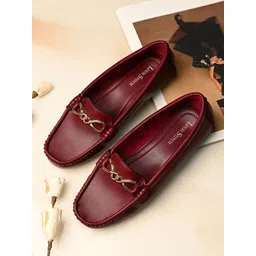 LOUIS STITCH Women's Rosewood Premium Solid Slip-On Casual Loafers-picture-38