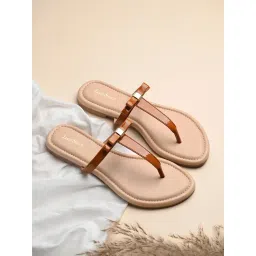 Louis Stitch Women's Tan T-strap Sandals-picture-33