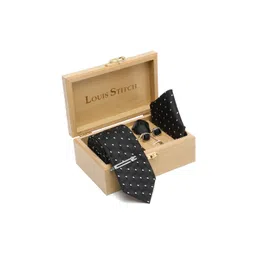 LOUIS STITCH Woven Designed Italian Silk Necktie Accessory Gift Set-picture-12
