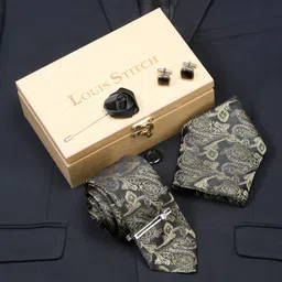 LOUIS STITCH Silk Cufflink & Tie Pin Set-picture-29