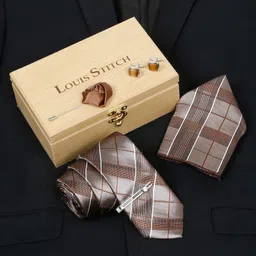 LOUIS STITCH Silk Cufflink & Tie Pin Set-picture-10