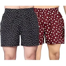 louisehigh Men's 100% Cotton Boxer Shorts (Pack of 2) | Breathable, Soft Elastic Waistband, Regular Fit, Stylish Prints, Durable Stitching | Perfect Underwear-picture-41