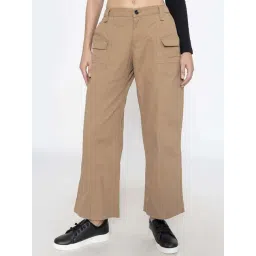 Lounge Dreams Beige Cotton Plain Trousers-picture-42