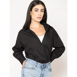 Lounge Dreams Black Cotton Solid Casual Shirt-picture-21