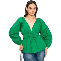 lounge dreams Black Poplin Cotton V-Neck Top-picture-10