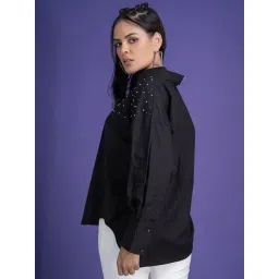 Lounge Dreams Black Relaxed Fit Cottoncasual shirts image 2