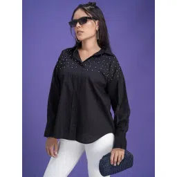 Lounge Dreams Black Relaxed Fit Cottoncasual shirts image 3