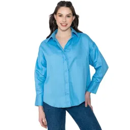 Lounge Dreams Blue Cotton Regular Casual Shirts image 1