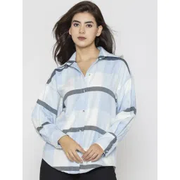 Lounge Dreams Blue Oversized Fit Acryliccasual shirts-picture-14