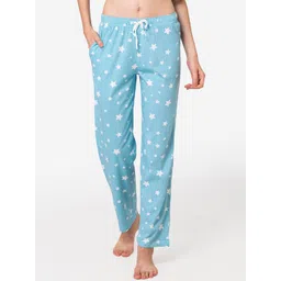 Lounge Dreams Blue Printed Cotton Lounge Pants-picture-11