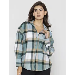 Lounge Dreams Green Oversized Fit Acrylic casual shirts-picture-26