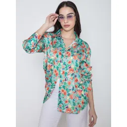 Lounge Dreams Green Relaxed Fit Polyestercasual shirts-picture-18