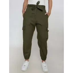 Lounge Dreams Olive Cotton Plain Trousers-picture-28