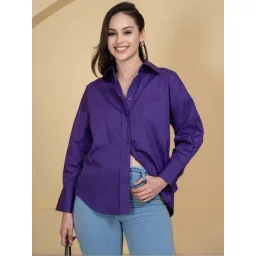 Lounge Dreams Purple Cotton Regular Fit Shirt-picture-29