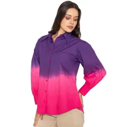 Lounge Dreams Purple Cotton Regular Tie & Dye Casual Shirts-picture-29