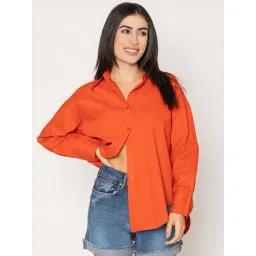 Lounge Dreams Rust Cotton Solid Casual Shirt-picture-44