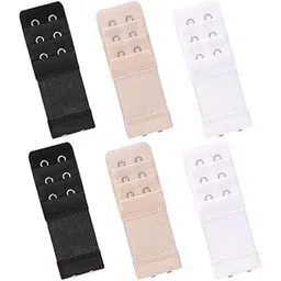 3 Pieces Bra Extenders for Women – 2 Hook Bra Extenders for Women Comfortable Stretchable Bra Extension Straps | Adjustable Back Band Extender for Tight Bras | Black, White & Nude-image-7