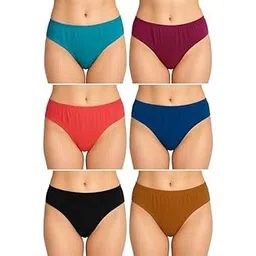 louryn koulyn Ladies Cotton Panties Womens Cotton Underwear Breathable Soft Panties Seamless Underwear Multipack of 6, Colour May Vary-picture-24