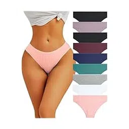 louryn koulyn LOURYN KOULYNWomen 6 Pack Cotton Underwear for Women Low Rise Ribbed Hipster Breathable Soft Womens Bikini Panties Cheeky S-3XL-picture-26