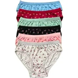 louryn koulyn Pack of 6 Women's Panties – Soft Cotton Linen Fabric, Comfortable Everyday Underwear Random Color Design No 6_Print_ Combo 6-picture-20