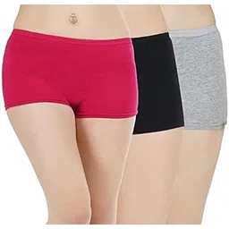 louryn koulyn Women Boy Shorts Underwear for Women High Waisted Cotton Panties Stretch Briefs 3 Pack-picture-26