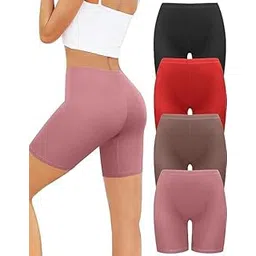 louryn koulyn Women's Seamless Boxer Shorts Underwear Ladies Cycling Shorts,Bike Short,Female Boyshorts Sleep Panties,Soft Safety Gym Short,4 Pack-picture-46