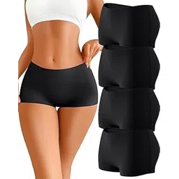 louryn koulyn Womens Seamless Boy Shorts Underwear Soft Stretch No Show Boxer Shorts Briefs Panties for Ladies 4 Pack-picture-29