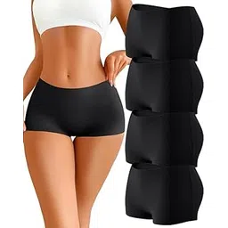 louryn koulyn Womens Seamless Boy Shorts Underwear Soft Stretch No Show Boxer Shorts Briefs Panties for Ladies 4 Packs-picture-36