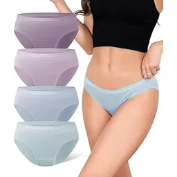 louryn koulyn Womens Underwear, Bamboo Rayon Underwear Women, Moisture Wicking Panties, Soft & Breathable, 4 Pack-picture-25