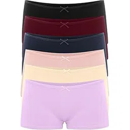 louryn koulyn Womens Underwear Cotton Boyshort Boxer Ladies Comfort Soft Boy Shorts Pack 2,4,6 (Multicolor)-picture-22