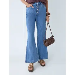 LOV by Westside Blue Bootcut High-Rise Jeans-picture-29