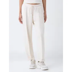 LOV by Westside Cream Solid High-Rise Cotton-Blend Track Pants-picture-38