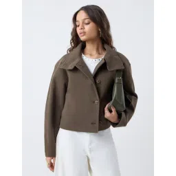LOV by Westside Dark Olive Solid Jacket-picture-30