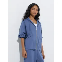 LOV by Westside Dusty Blue Solid Jacket-picture-39