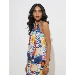 LOV by Westside Multicolour Abstract Design Cotton-Blend Top-picture-45