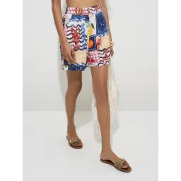 LOV by Westside Multicolour Abstract High-Rise Cotton-Blend Shorts-picture-18