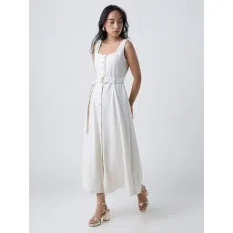 LOV by Westside Off-White Denim Shirt Dress with Belt-picture-15