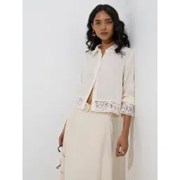 LOV by Westside Off-White Lace-Detailed Shirt-picture-31