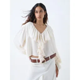 LOV by Westside Off-White Ruffle-Detailed Top-picture-32