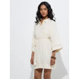 LOV by Westside Off-White Shirt Dress with Belt-picture-23
