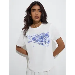 LOV by Westside White Scenic-Inspired Cotton T-Shirt-picture-33